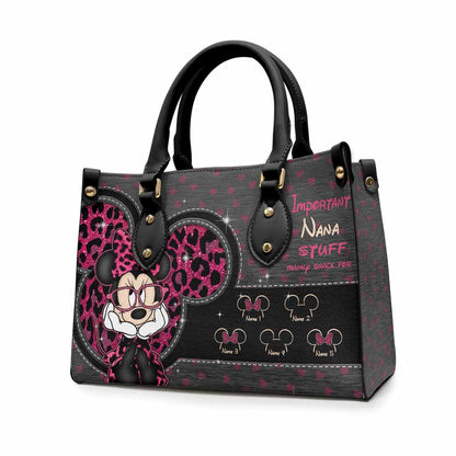 Important Grandma Stuff - Personalized Leather Handbag