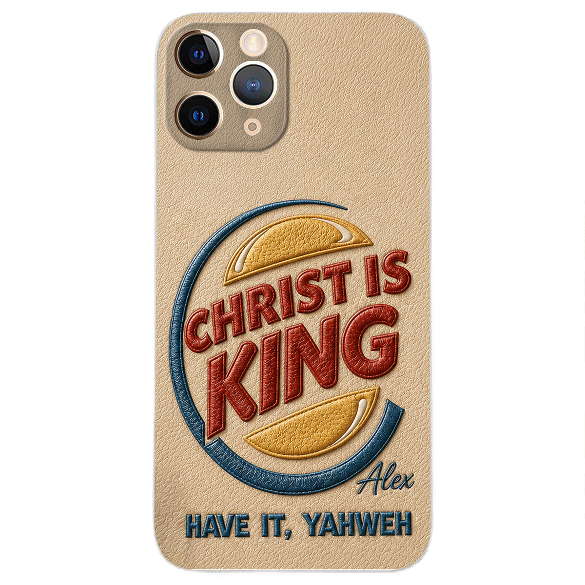 Christ Is King - Personalized Christian Classic Cap & Leather Phone Case
