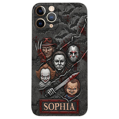 Scary Characters - Personalized Leather Phone Case