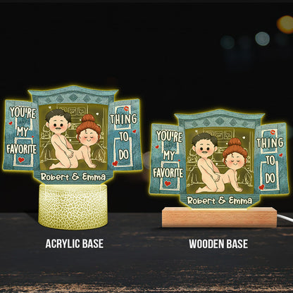 You’re My Favorite - Personalized Couple Shaped Plaque Light Base