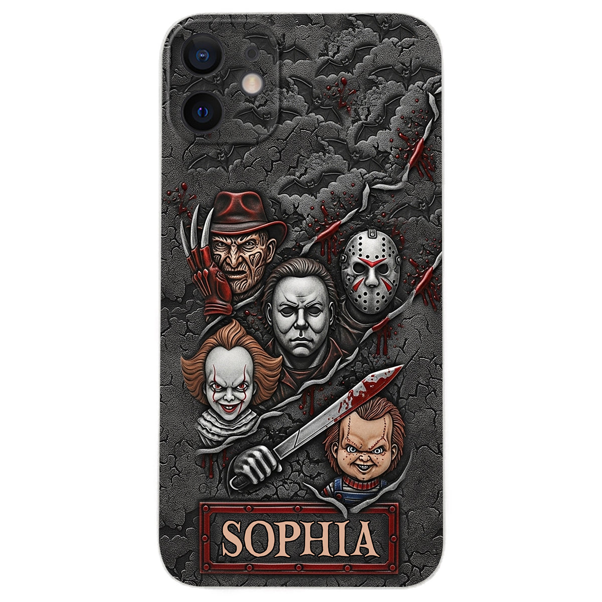 Scary Characters - Personalized Leather Phone Case