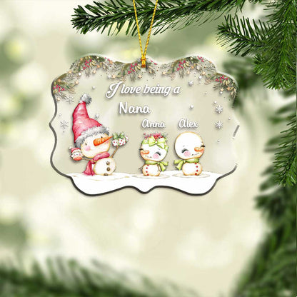 Love Being A Grandma - Personalized Christmas Grandma Transparent Ornament