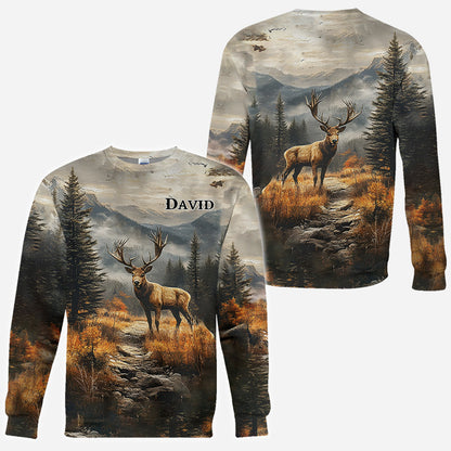 Any Name Beautiful Deer - Personalized Hunting All Over Shirt