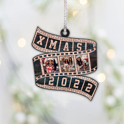 Family Film Roll Christmas 2022 - Personalized Christmas Family Ornament (Printed On Both Sides)