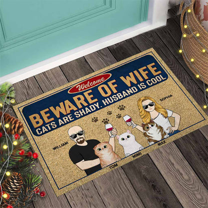 Be Ware Of - Personalized Cat Doormat