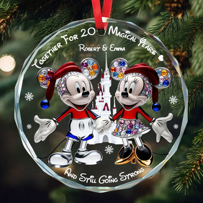 I'm Yours - Personalized Mouse Round Shaped Glass Ornament