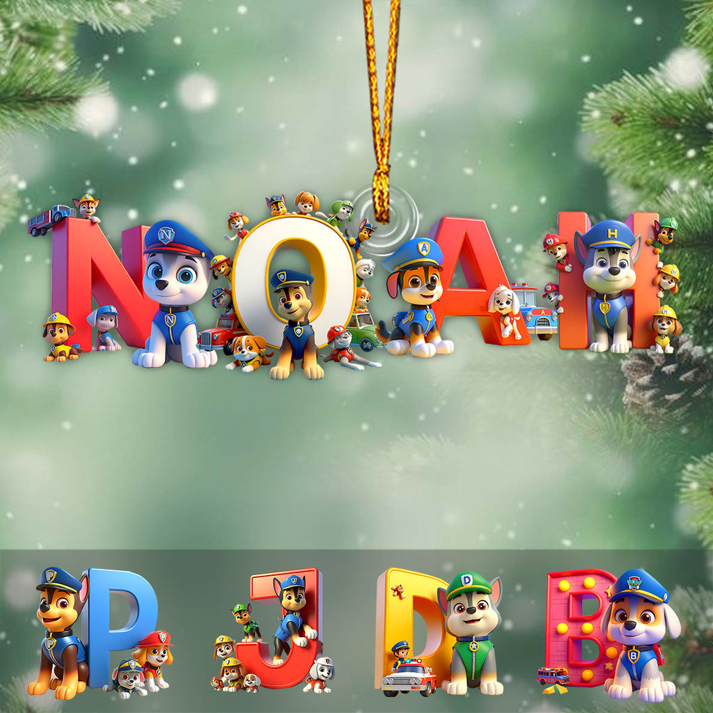 Paw Name Ornament - Personalized Kid Custom Shaped Ornament