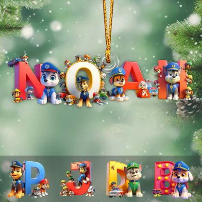 Paw Name Ornament - Personalized Kid Custom Shaped Ornament