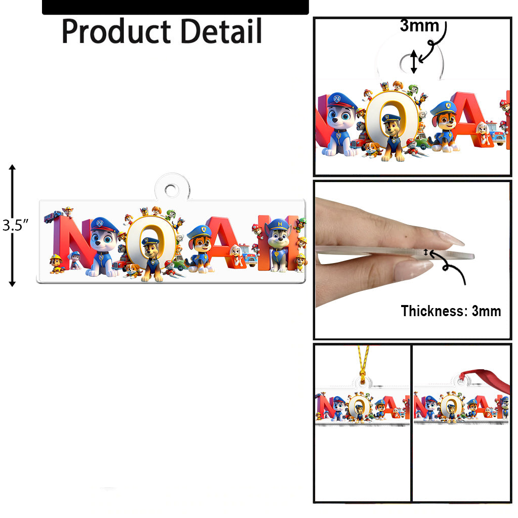 Paw Name Ornament - Personalized Kid Custom Shaped Ornament