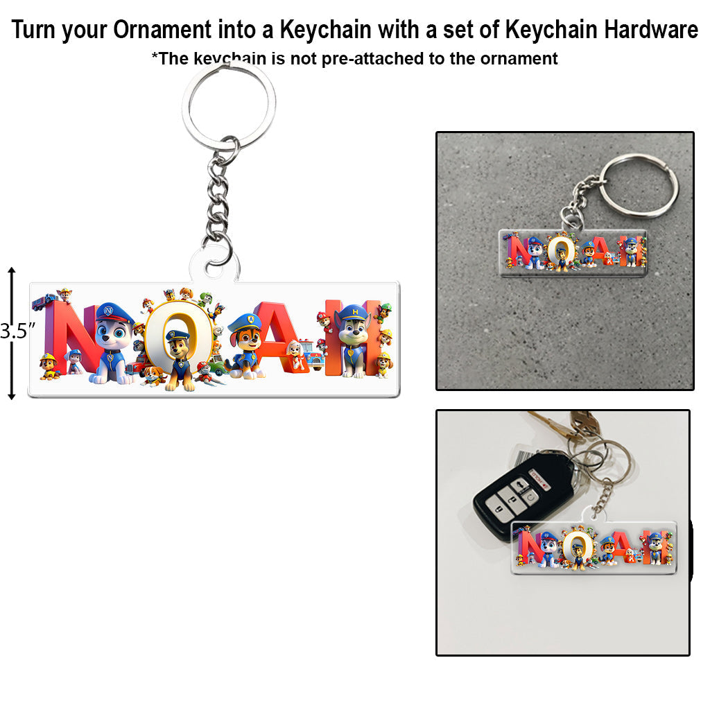 Paw Name Ornament - Personalized Kid Custom Shaped Ornament