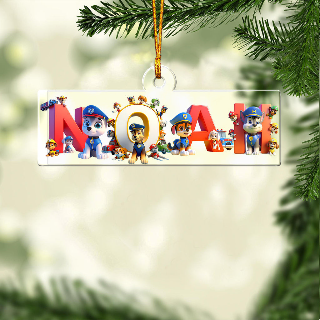 Paw Name Ornament - Personalized Kid Custom Shaped Ornament
