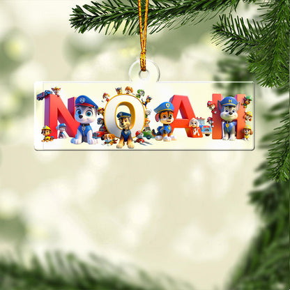 Paw Name Ornament - Personalized Kid Custom Shaped Ornament