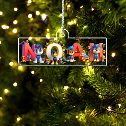 Paw Name Ornament - Personalized Kid Custom Shaped Ornament