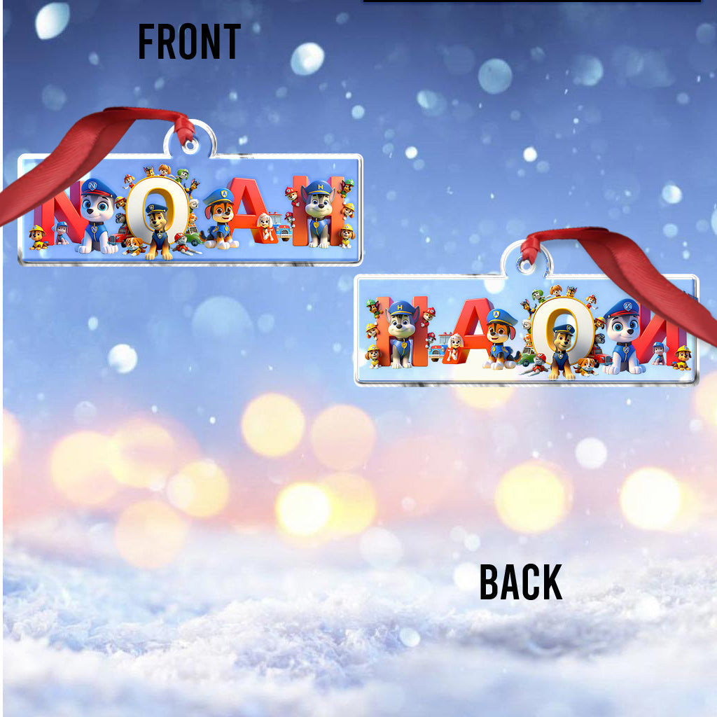 Paw Name Ornament - Personalized Kid Custom Shaped Ornament