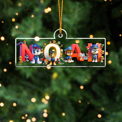 Paw Name Ornament - Personalized Kid Custom Shaped Ornament