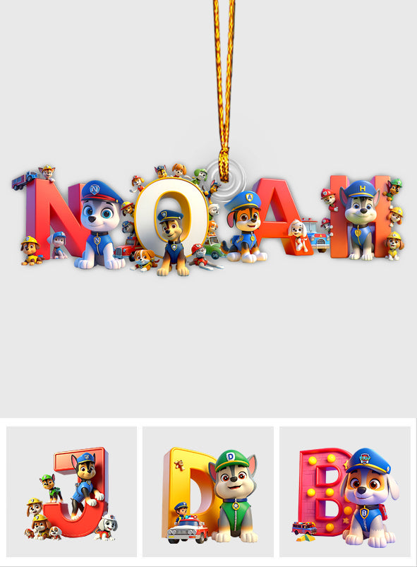 Paw Name Ornament - Personalized Kid Custom Shaped Ornament