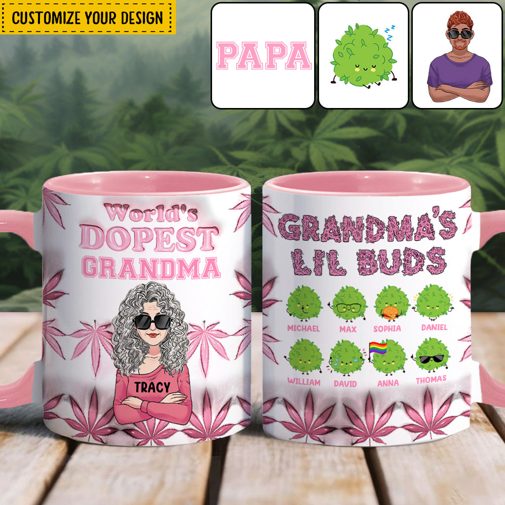 Daddy's Lil Buds World's Dopest Dad - Personalized Father Accent Mug