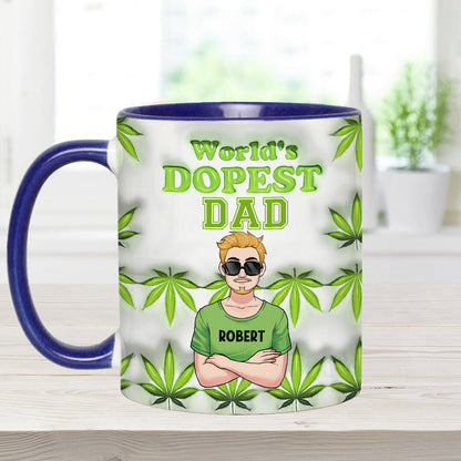 Daddy's Lil Buds World's Dopest Dad - Personalized Father Accent Mug