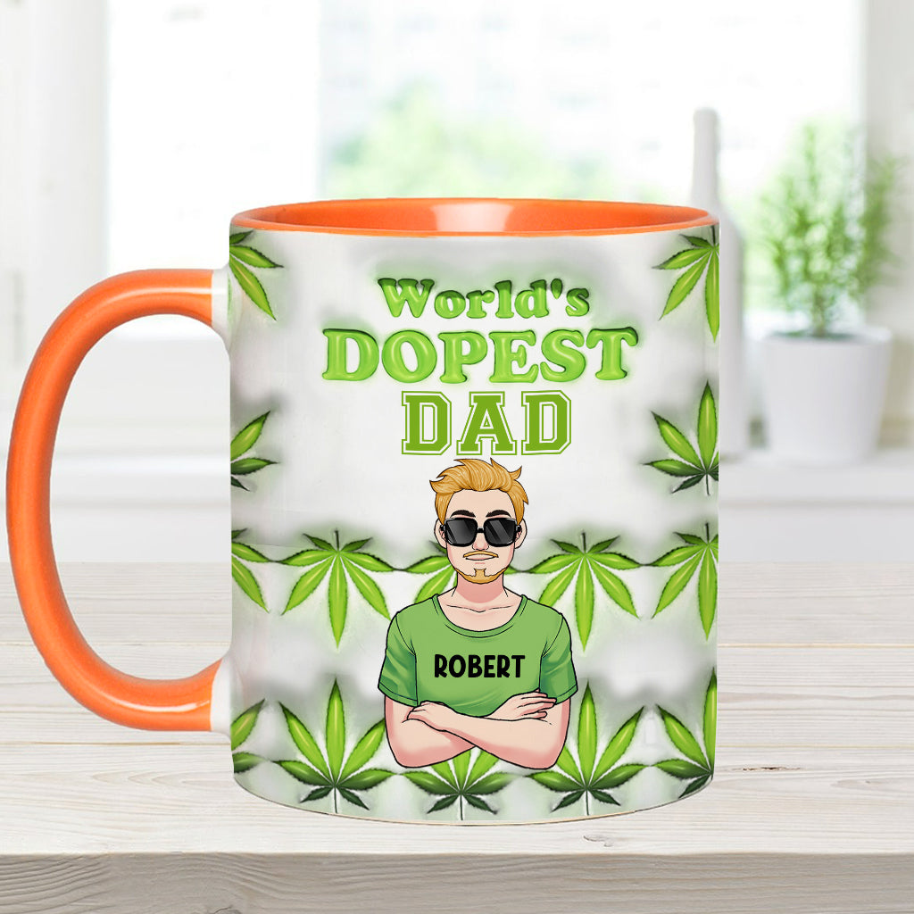 Daddy's Lil Buds World's Dopest Dad - Personalized Father Accent Mug