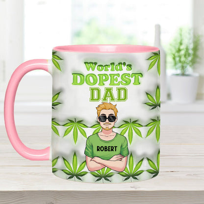 Daddy's Lil Buds World's Dopest Dad - Personalized Father Accent Mug