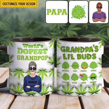 Daddy's Lil Buds World's Dopest Dad - Personalized Father Accent Mug