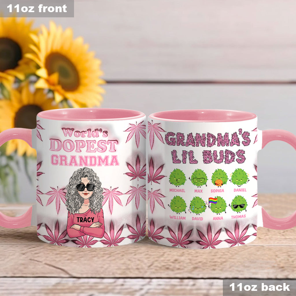 Daddy's Lil Buds World's Dopest Dad - Personalized Father Accent Mug