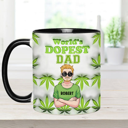 Daddy's Lil Buds World's Dopest Dad - Personalized Father Accent Mug