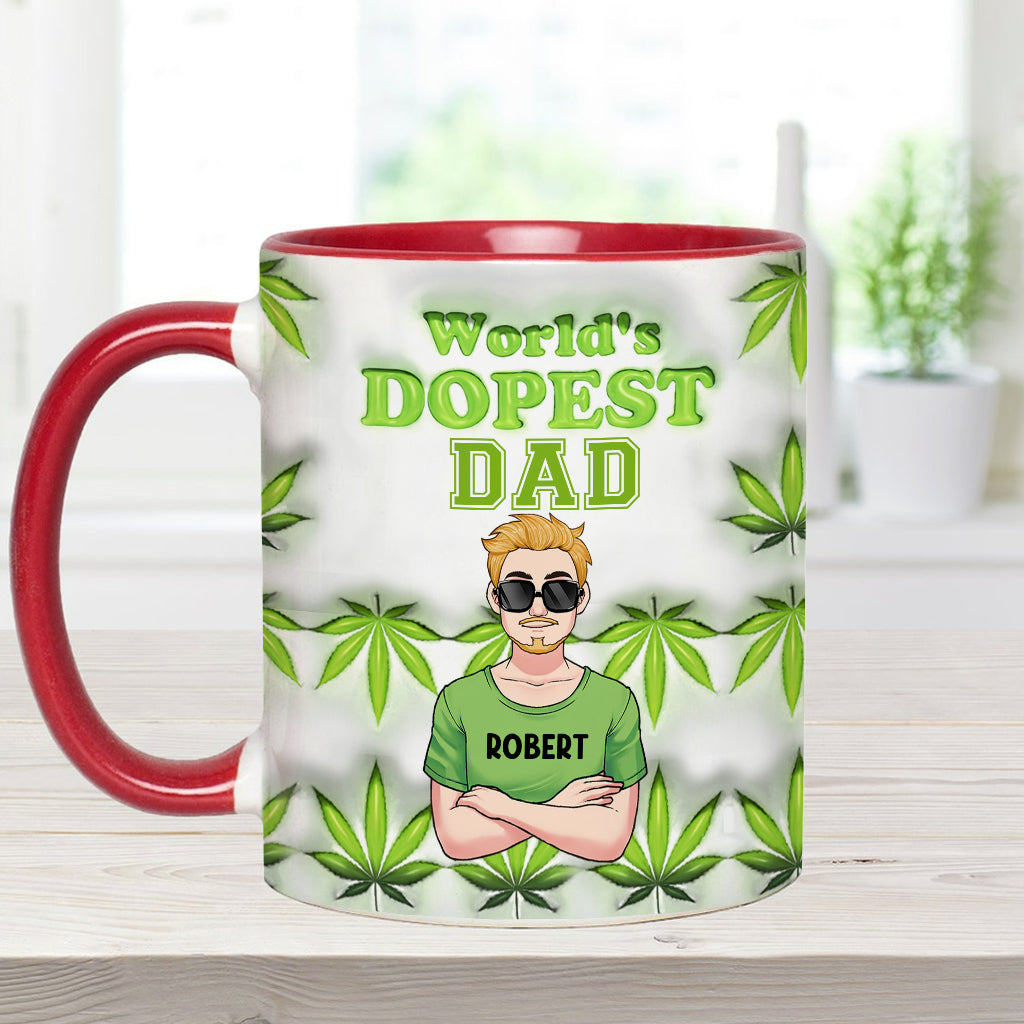 Daddy's Lil Buds World's Dopest Dad - Personalized Father Accent Mug