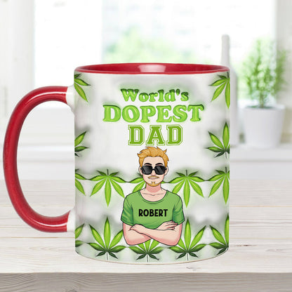 Daddy's Lil Buds World's Dopest Dad - Personalized Father Accent Mug