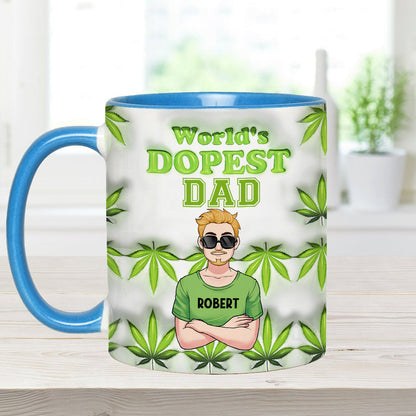 Daddy's Lil Buds World's Dopest Dad - Personalized Father Accent Mug