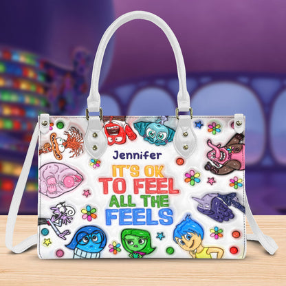 It's Ok To Feel All The Feels - Personalized Leather Handbag