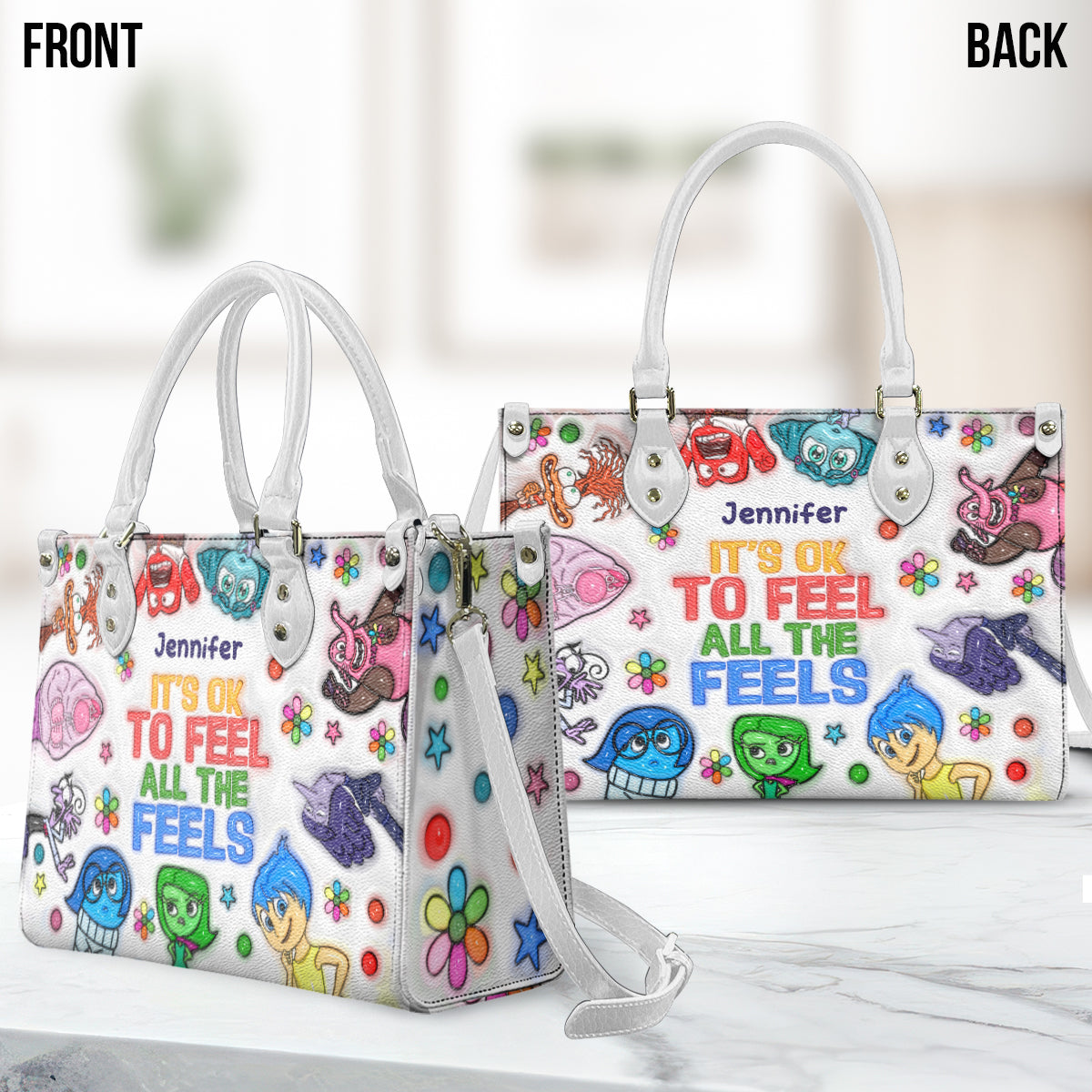 It's Ok To Feel All The Feels - Personalized Leather Handbag