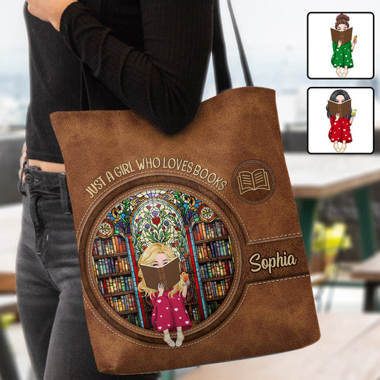 Just A Girl Who Loves Books - Personalized Book Tote Bag