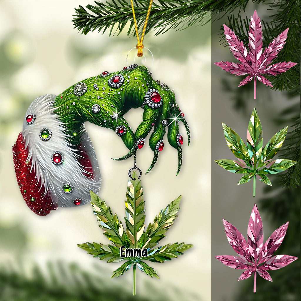 Merry Christmas - Personalized Weed Custom Shaped Ornament