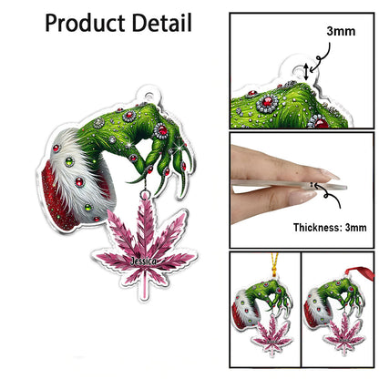 Merry Christmas - Personalized Weed Custom Shaped Ornament