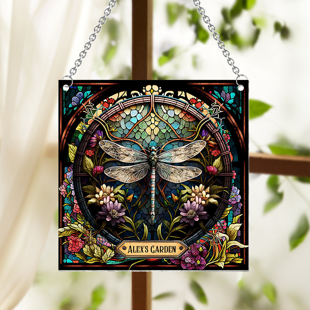 Beautiful Dragonfly - Personalized Gardening Window Hanging Suncatcher Ornament