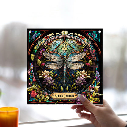 Beautiful Dragonfly - Personalized Gardening Window Hanging Suncatcher Ornament
