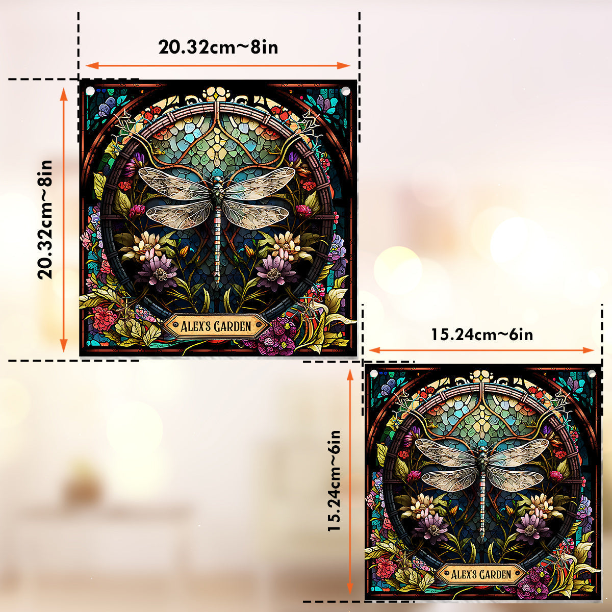 Beautiful Dragonfly - Personalized Gardening Window Hanging Suncatcher Ornament