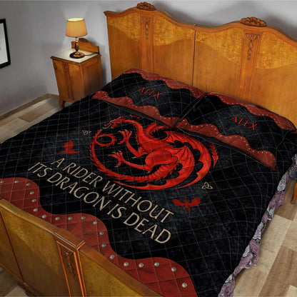 Dragon Rider - Personalized Thrones Game Quilt Set