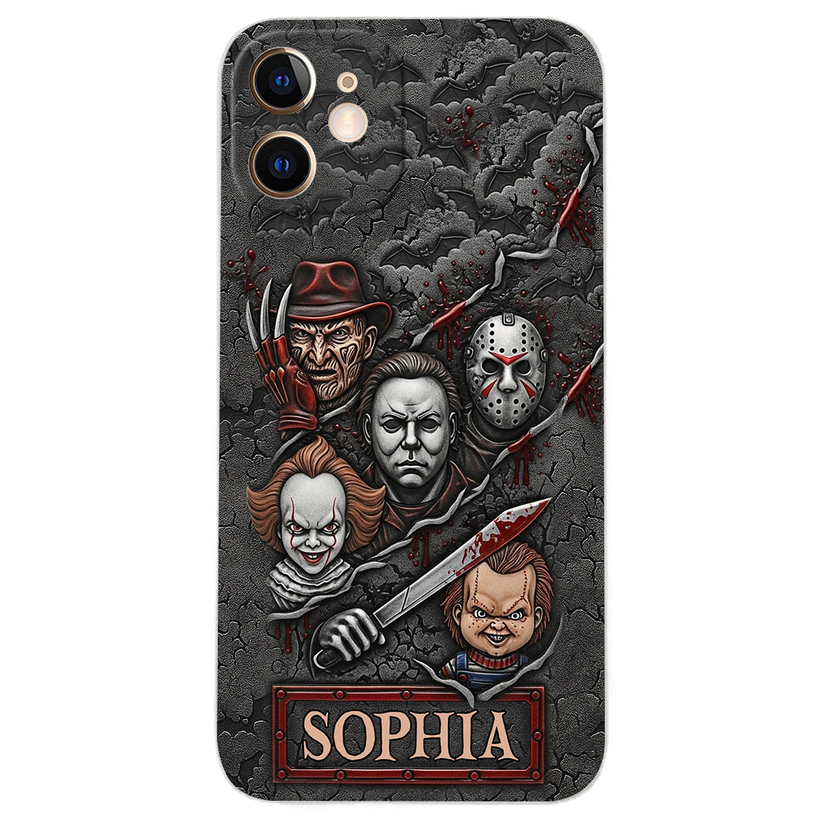 Scary Characters - Personalized Leather Phone Case