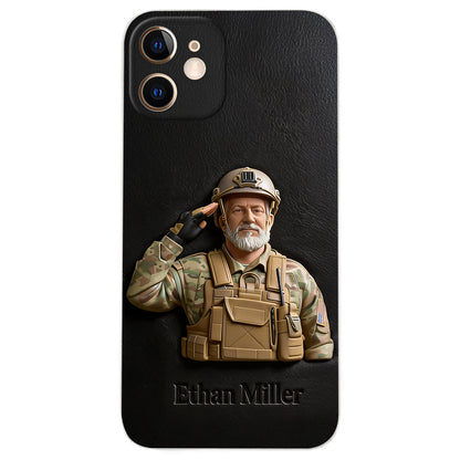 Custom Any Photo - Personalized Veteran Leather Phone Case