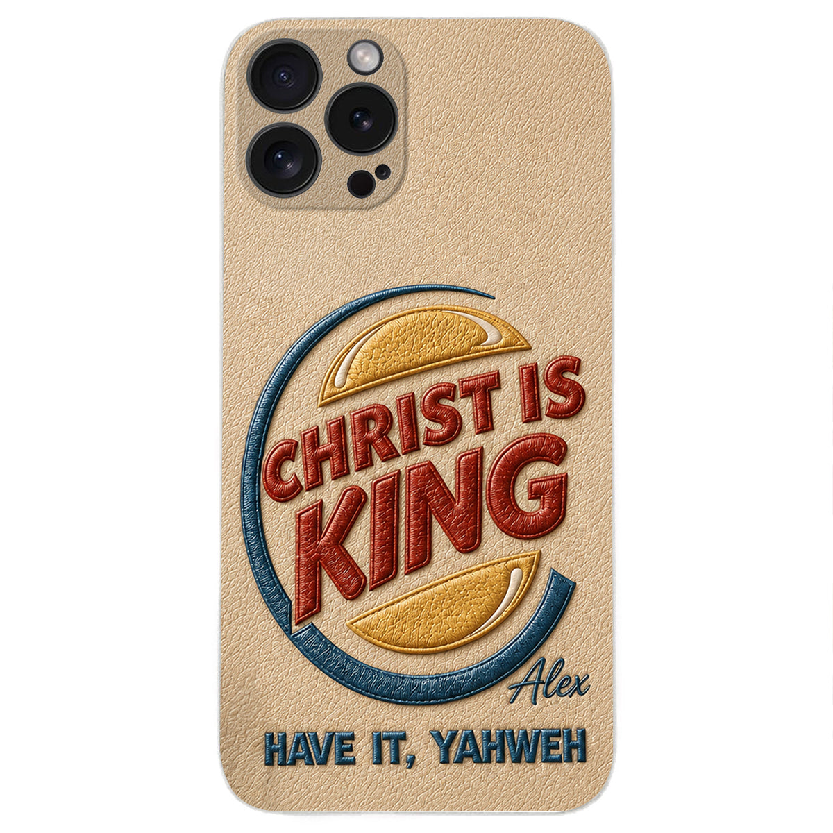 Christ Is King - Personalized Christian Classic Cap & Leather Phone Case