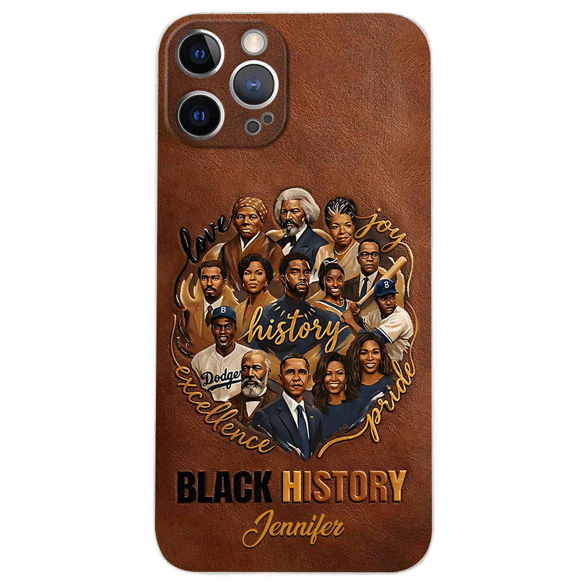 Black Pride - Personalized African American Leather Phone Case