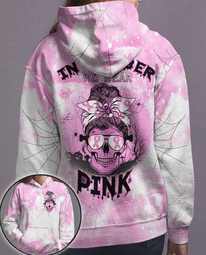 In October We Wear Pink - Breast Cancer Awareness All Over T-shirt and Hoodie 0822