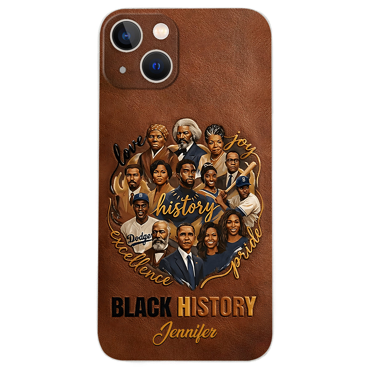 Black Pride - Personalized African American Leather Phone Case