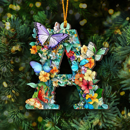 Flowers And Butterflies Letter - Personalized Gardening Ornament