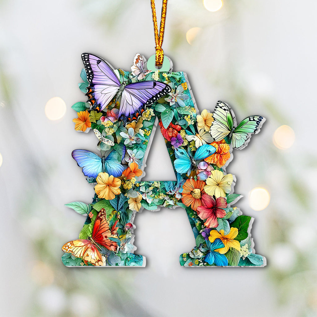 Flowers And Butterflies Letter - Personalized Gardening Ornament