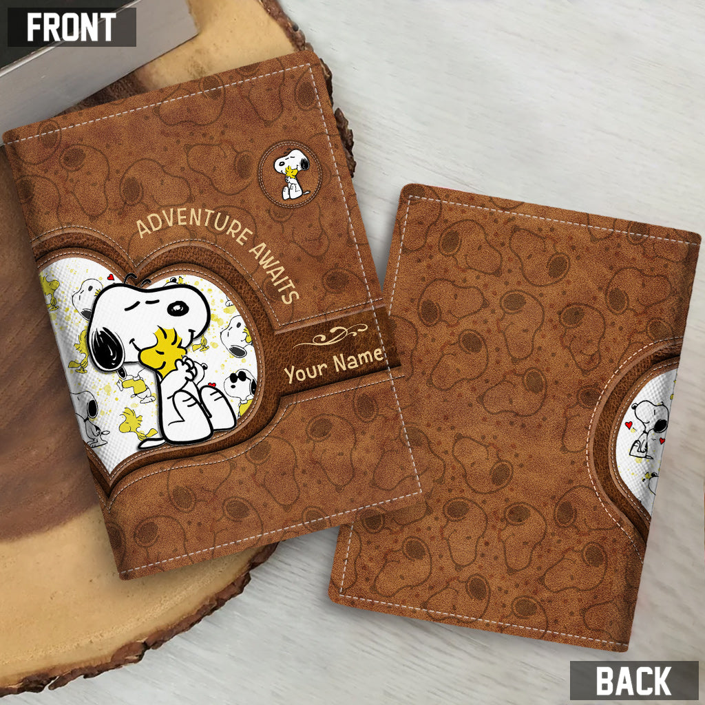 Lovely White Pup - Personalized Passport Holder