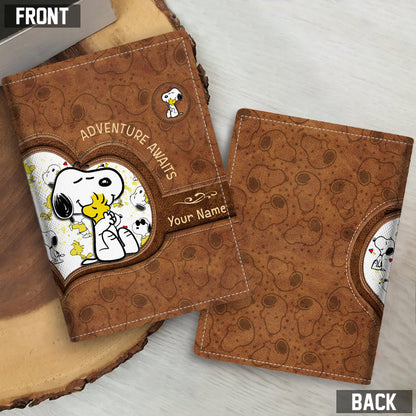 Lovely White Pup - Personalized Passport Holder