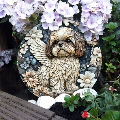 Forever In Our Heart - Personalized Dog Round Shaped Stone